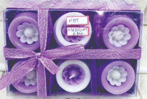 Diwali Pot Diya Medium 6 pc pack Purple
