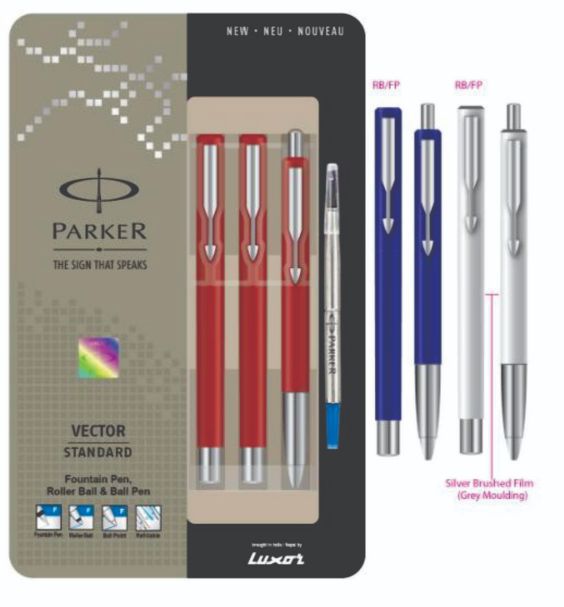 Parker Vector Standard Ball Pen + Roller + Fountain CT