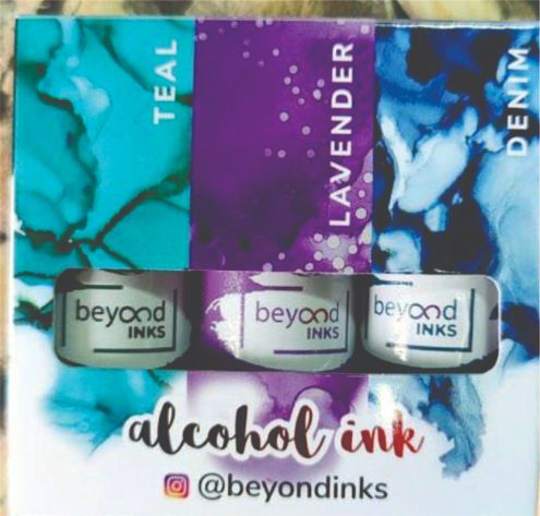 Alcohol Ink set of 3 colours Teal, Lavender, Denim