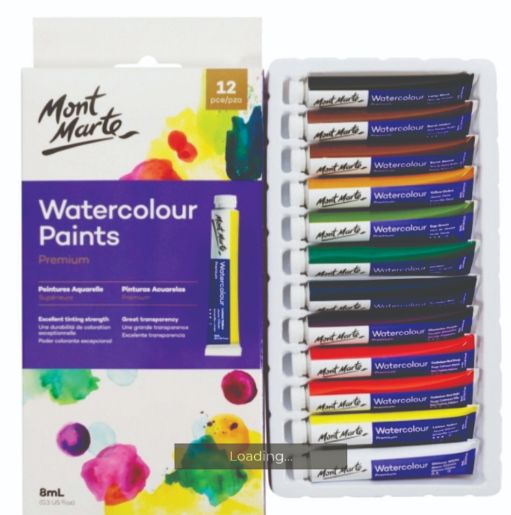 Mont Marte Satin WaterColour Paint Tubes Premium 12 shade