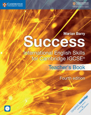 Cambridge Success International English Skills for Cambridge IGCSE Teachers Book with Audio CD