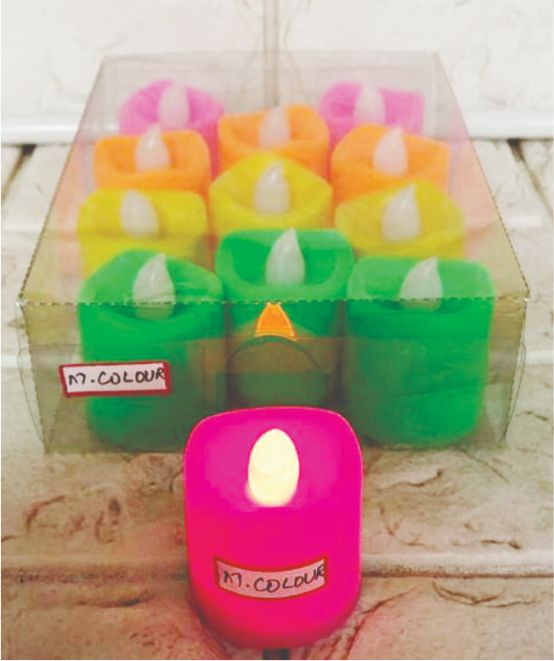 Diwali Candle Led Light Colour (10 pc pack)