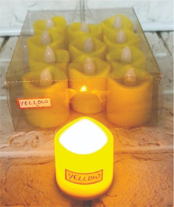 Diwali Candle Led Light Yellow Colour (10 pc pack)