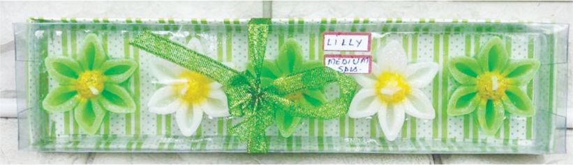 Diwali Candles Flower Lily Big 5 pc pack