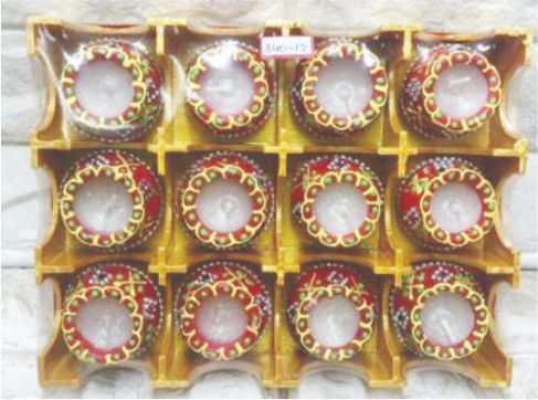 Diwali Pot Diya Candle Decorative Pot 12 pc pack