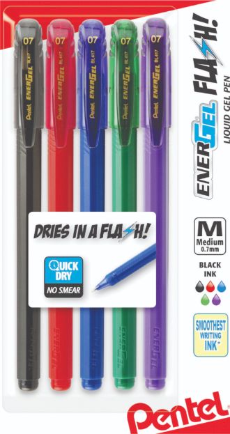 Pentel Energel pen set of 5 colour 0.5mm Tip
