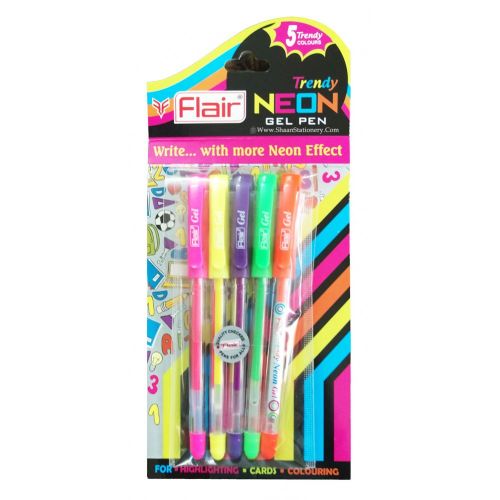Flair Neon Colour pen set of 5 Shade