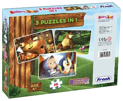 Frank Jigsaw Puzzle 3 in 1 70203 Masha and The Bear