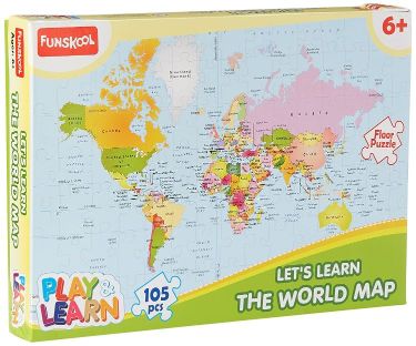 Funskool Games 9421000 LETS LEARN THE WORLD MAP