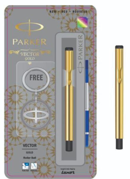 Parker Vector Gold Roller GT + Free Parker Logo Key Chain