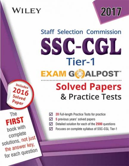 Wileys Exam Goalpost SSCCGL, Tier1,Solved Papers & Practice Tests