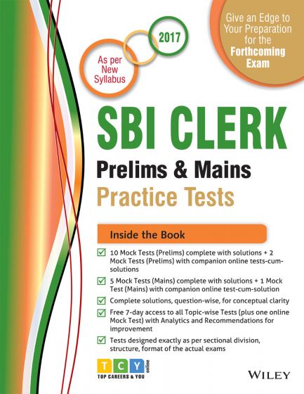 Wileys State Bank of India (SBI) Clerk (Prelims + Mains) Practice Tests , 2ed | BS