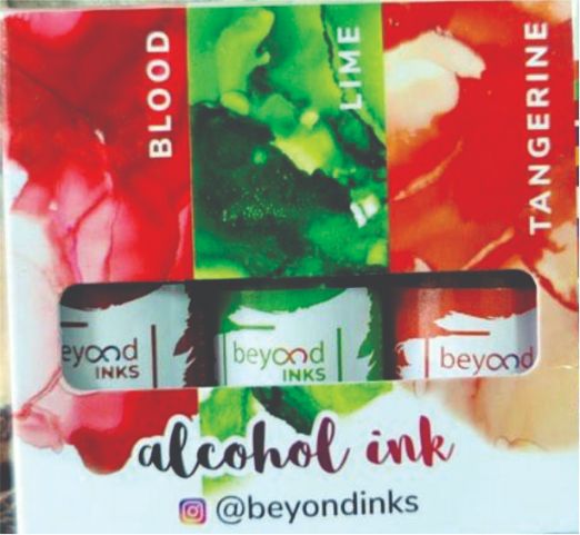Alcohol Ink set of 3 colours Blood, Lime, Tangerine