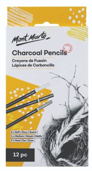 Mont Marte Charcoal Pencils 12 shade