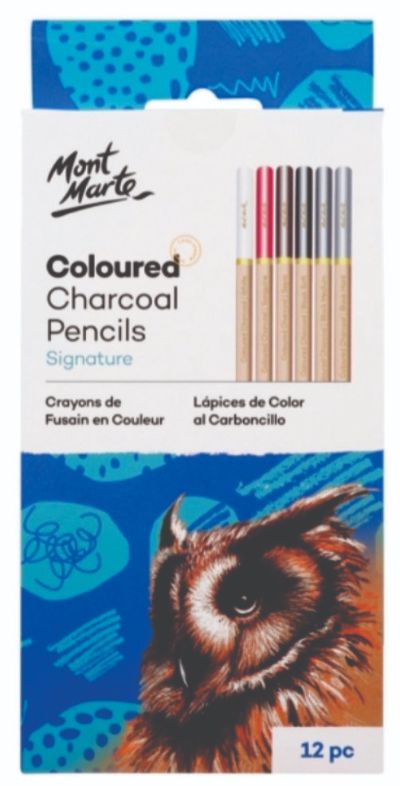 Mont Marte Coloured Charcoal Pencil Signature 12 pc