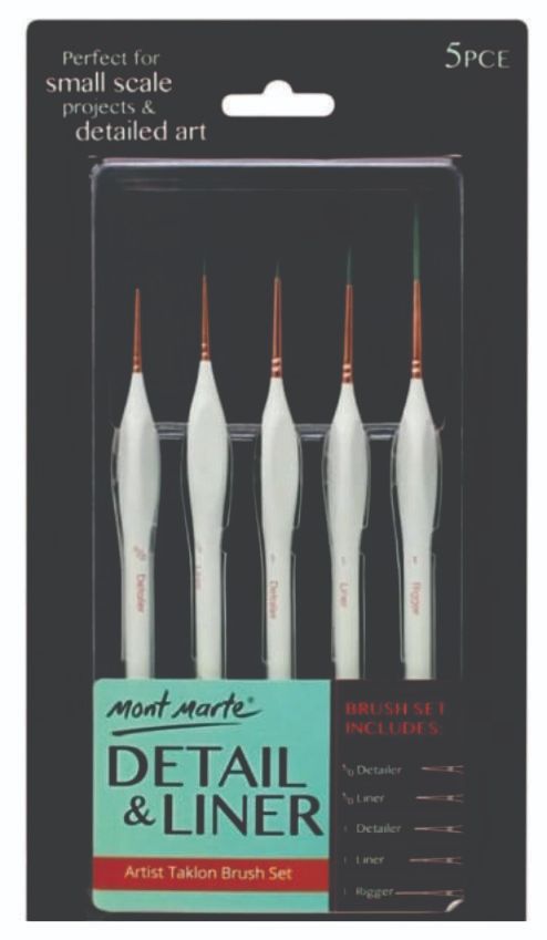 Mont Marte Detail & Liner Artist Taklon Brush set