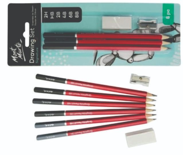 Mont Marte Drawing Set Signaure 6 pc 2H/HB/2B/4B/6B/8B