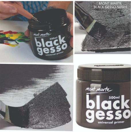 Mont Marte Gesso Black 500ml Universal Primer