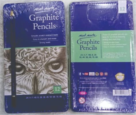 Mont Marte Graphite Pencil Tin pack 12pc