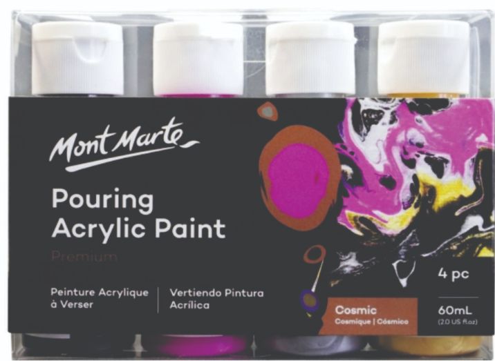 Mont Marte Pouring Acrylic Paint 4 pc Premium 60 ml Cosmic
