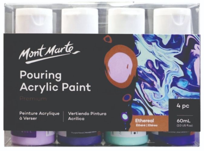 Mont Marte Pouring Acrylic Paint 4 pc Premium 60 ml Ethereal