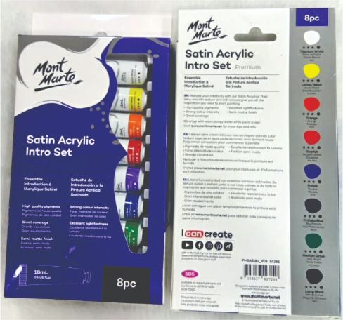 Mont Marte Satin Acrylic Intro set of 8 Shade