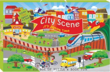 Art Factory My Big box of Puzzle & Book Fun City Scene its jigsaw Time