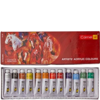 Camel 080572 Artist Acrylic Tube 9 ml Tube 12 Shade