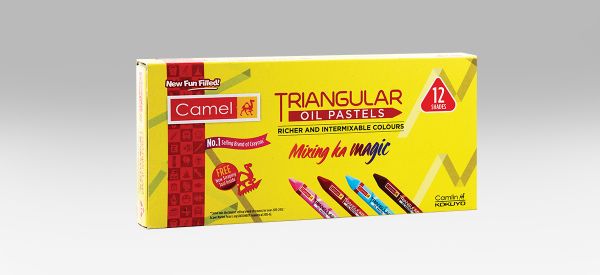 Camel 4329945 Oil Pastel Triangular Shape Cardboard Box 12 Shade