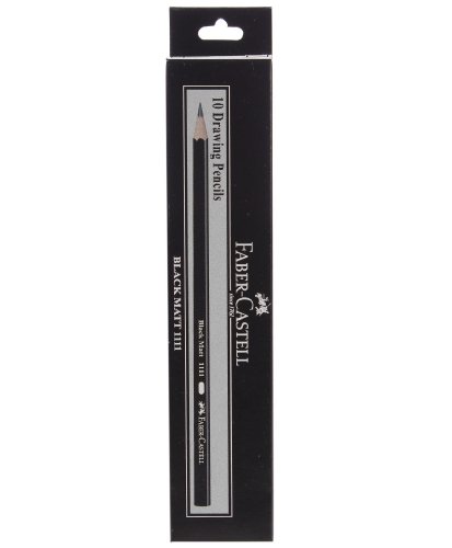 Faber 1111-10 BLACK MAT Pencils (10 Pencil pack)