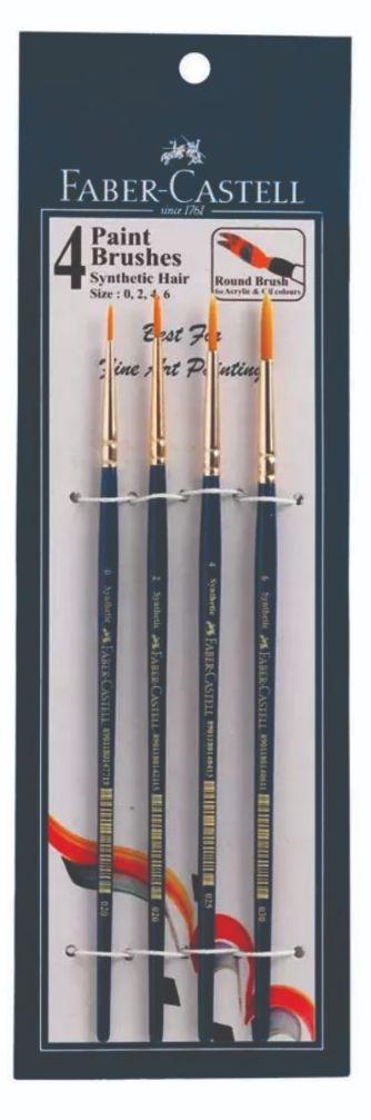 Faber 114401 Round Brush set of 4 Brush Synthetic