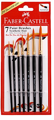 Faber 114701 BRUSH Round set of 7 Synthetic Hair No -0/2/4/6/8/10/12