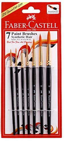 Faber 115701 BRUSH Round set of 7 Pony Hair No -0/2/4/6/8/10/12