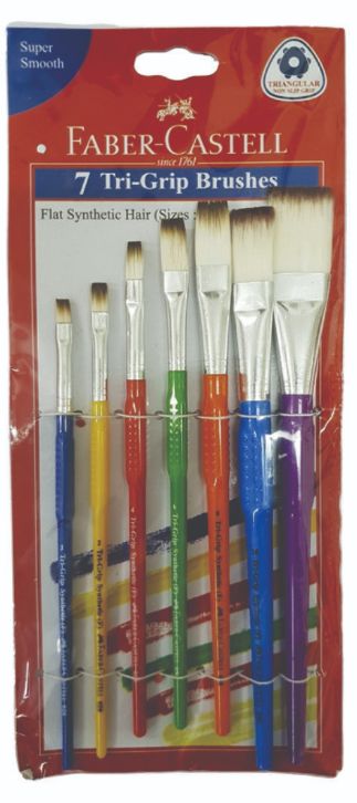 Faber 110702 Flat Brush set of 7 Brush Tri Grip