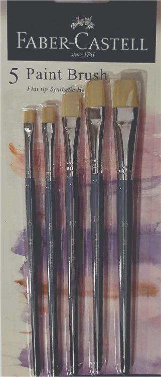 Faber 281955 Flat Brush set of 5 Brush Synthetic