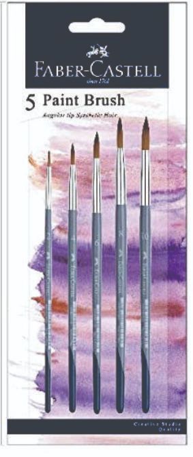 Faber 281855 Round Brush set of 5 Brush Synthetic