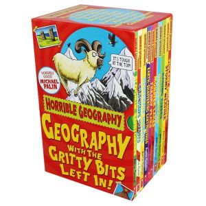 SCHOLASTIC HORRIBLE GEOFRAPHY WITH THE GRITTY BITS LEFT IN ! ( BOX SET 10 BOOKS )