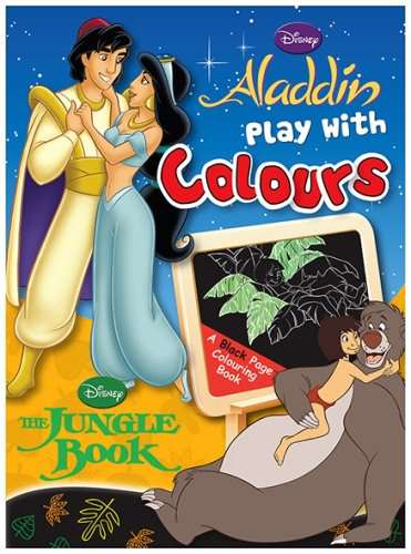 EURO BOOKS DISNEY ALADDIN PLAY WITH COLOURS THE JUNGLE BOOK