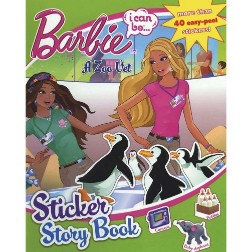 EURO BOOKS BARBIE I CAN BE A ZOO VET STICKERS STORY BOOK