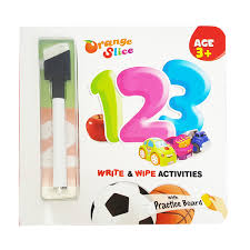 JBD PRESS JUNIOR ORANGE SLICE WRITE & WIPE 123 AGE 3+