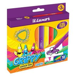 Luxor 1212 Grippy Colour Pens 12 shade