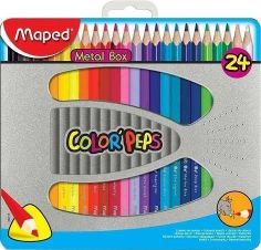 Maped 832016 Color peps Metal box colour Pencil 24 shade
