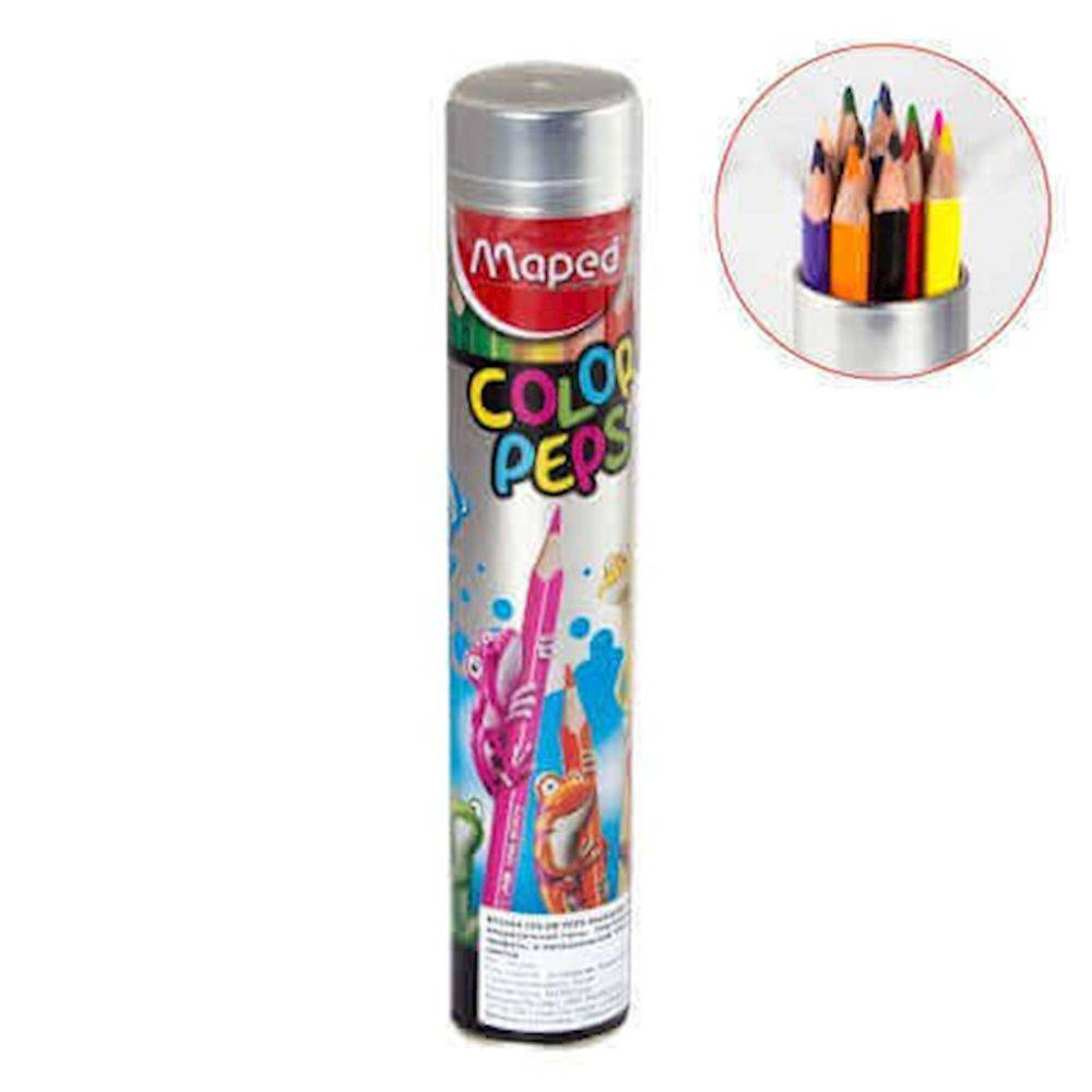 Maped 832014 Color peps Round Tin Pack colour Pencil 12 shade