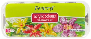 Pidilite Fevicryl Fabric colour 10 Assorted shade Sunflower kit 150ml