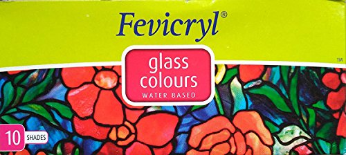 Pidilite Fevicryl Glass colour Water Based 10 Assorted shade 115ml