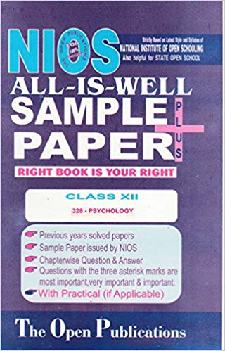 TOP NIOS TEXT PSYCHOLOGY ALL IS WELL SAMPLE PAPER PLUS (T328) English Medium Class XII