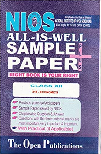 TOP NIOS TEXT ECONOMICS ALL IS WELL SAMPLE PAPER PLUS (T318) English Medium Class XII